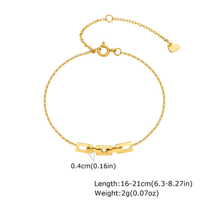 Non-Tarnish Stainless Steel Herringbone Bracelet – Gold Plated Waterproof Stackable Chain Bracelet for Women | Fashion Jewelry Gift