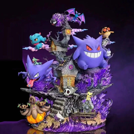Set de figuras de evolución de Gengar de Pokémon de 32 cm – Estatua coleccionable de anime de PVC grande para exhibición de escritorio, colección y regalos