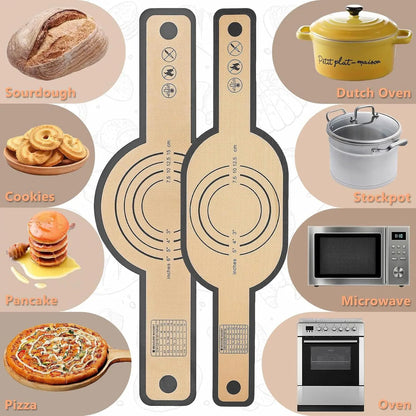 Silicone Bread Sling Mat for Dutch Oven – Reusable Non-Stick Sourdough Baking Sling with Long Handles, Easy-Clean Bread Transfer Liner