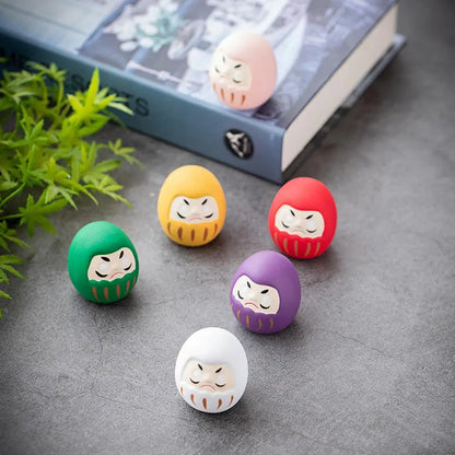 Japanese Daruma Doll Figurine – Traditional Ceramic Lucky Fortune Charm, Miniature Home Decor Ornament & Cultural Gift