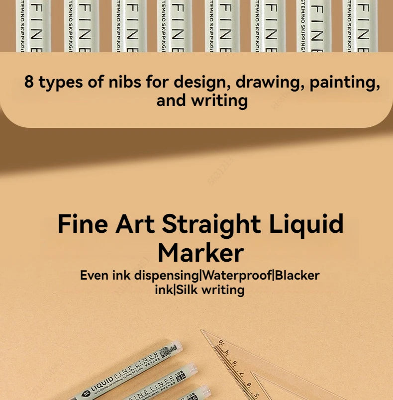 Set de marqueurs Manga – Stylos à croquis à pointe fine 5/8 pièces pour le dessin, l'illustration, la calligraphie et les fournitures scolaires