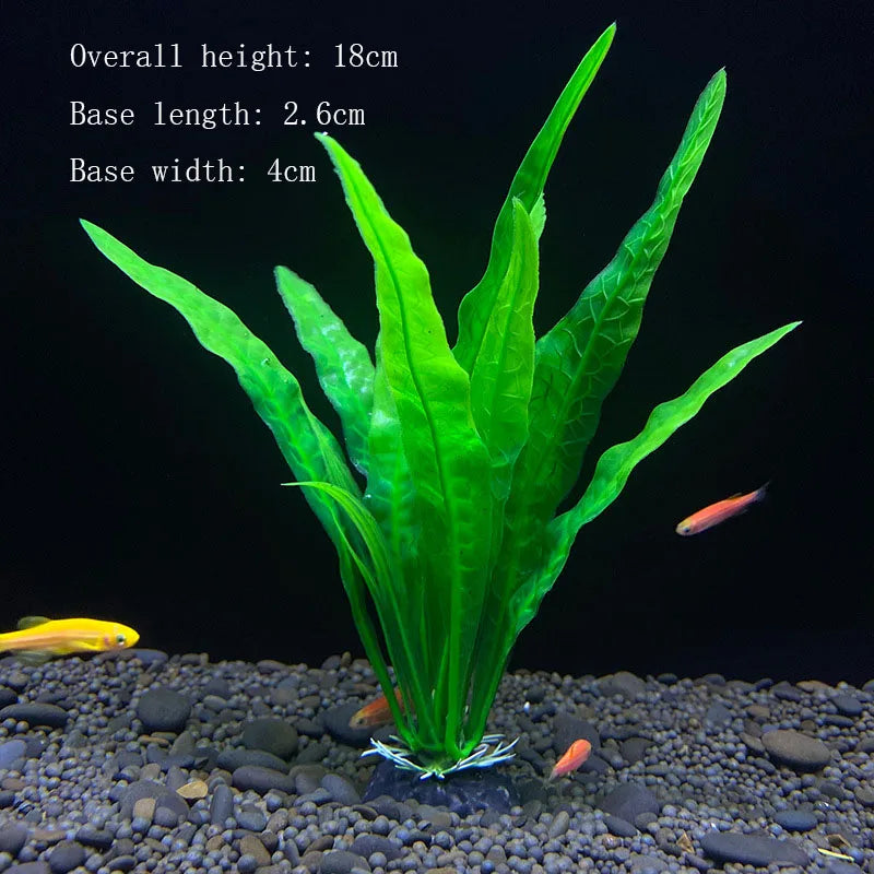 Artificial Underwater Aquarium Plants – Plastic Aquatic Fake Shrubs & Green Water Grass for Fish Tank Landscaping, Realistic Simulated Decor