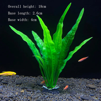 Artificial Underwater Aquarium Plants – Plastic Aquatic Fake Shrubs & Green Water Grass for Fish Tank Landscaping, Realistic Simulated Decor