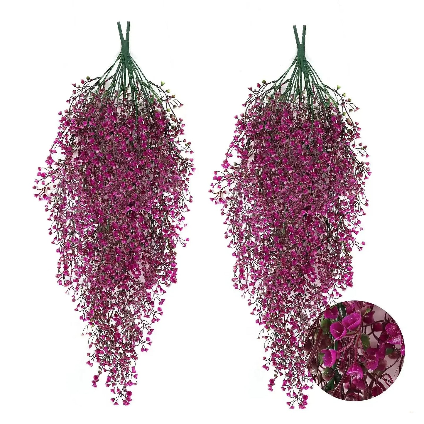 1 enredadera artificial de glicina colgante – Guirnalda de flores sintéticas resistente a los rayos UV para decoración del hogar en interiores y exteriores, bodas, fiestas y eventos