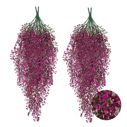 1 enredadera artificial de glicina colgante – Guirnalda de flores sintéticas resistente a los rayos UV para decoración del hogar en interiores y exteriores, bodas, fiestas y eventos