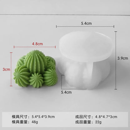 Molde de Silicona para Velas de Aromaterapia con Diseño de Cactus DIY – Molde de Plantas Suculentas para Velas Hechas a Mano de Cera de Soja, Manualidades de Resina, Adornos de Yeso y Proyectos DIY de Decoración del Hogar