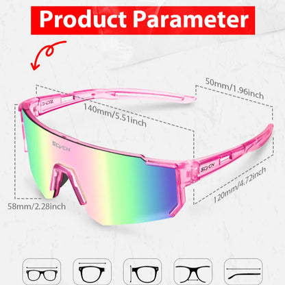 SCVCN Cycling Sunglasses – UV400 Sports Eyewear for Men & Women, Road Bike & Outdoor Glasses for Driving, Mountain Climbing & Cycling