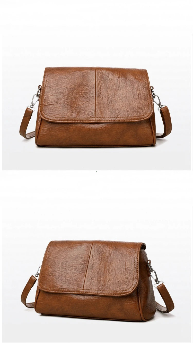 Sac bandoulière en cuir ciré huilé rétro – Sac à main texturé vintage avec rabat élégant, bandoulière réglable, sac à main décontracté classique pour femmes et usage quotidien