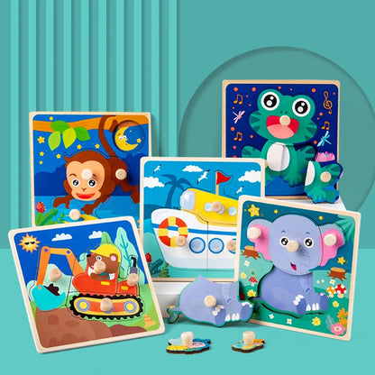 Jouet de puzzle en bois Montessori pour bébé – Jeu d'apprentissage éducatif pour les tout-petits de 1 à 3 ans, activité de développement cérébral d'association de formes pour enfants, cadeau d'anniversaire et jouet d'apprentissage précoce