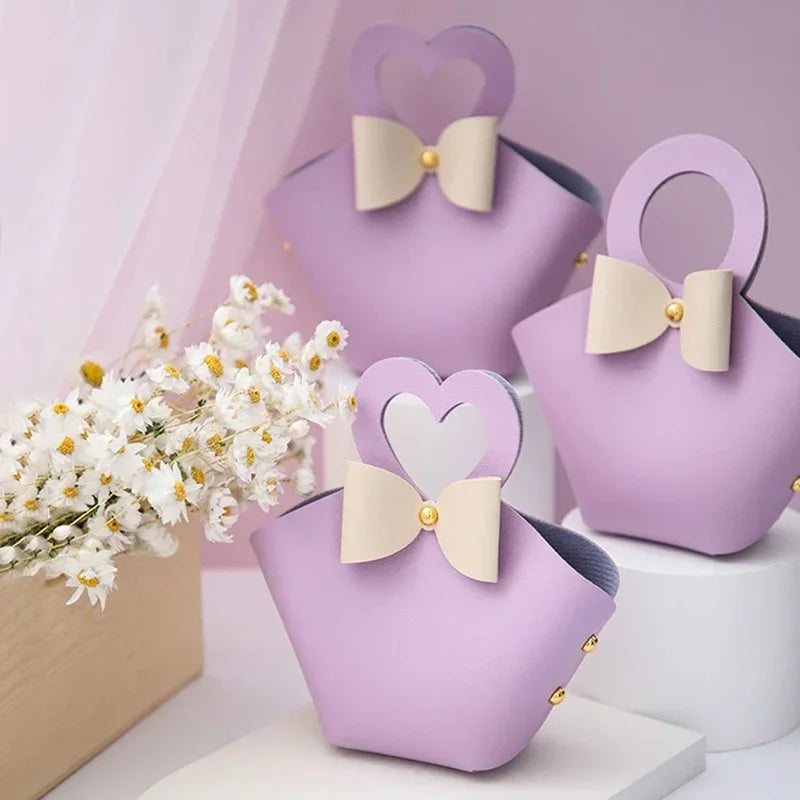 20PCS Bolsas de Regalo de Cuero con Cinta de Lazo – Mini Bolsos para Recuerdos de Bodas, Navidad, Dulces, Regalos y Empaque de Lujo para Fiestas