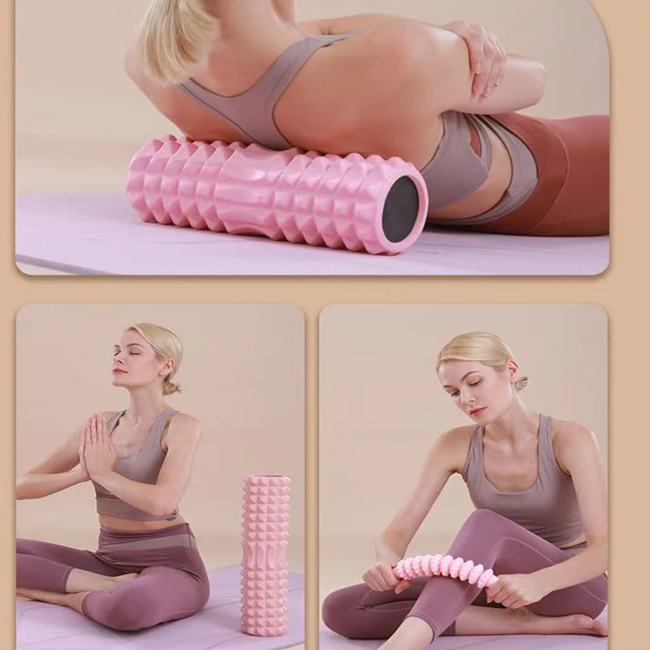 Rodillo de espuma para yoga de 45 cm – Rodillo masajeador muscular para pilates, estiramientos, recuperación física, entrenamiento de gimnasio y equipo de ejercicio de yoga