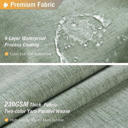 Cortina de ducha de lino de lujo – Cortina de baño de tela impermeable con ganchos de metal