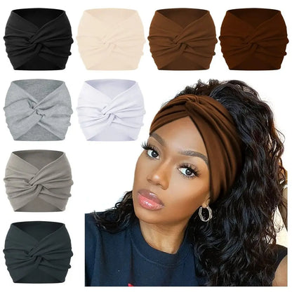 Extra Large Twisted Headband – Thick Wide Turban Hair Wrap for Women | Workout Yoga Fashion Hair Accessories