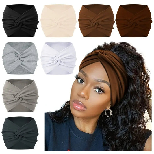 Diadema trenzada extragrande – Turbante grueso y ancho para mujer | Accesorios para el pelo para yoga y moda