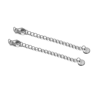 10-Piece Stainless Steel Lobster Clasps with 5cm Extension Chains – Jewelry Connectors for DIY Bracelets & Necklaces