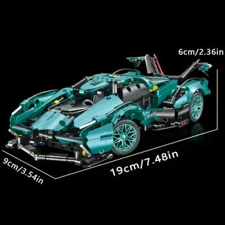Cool Blue Racing Car Building Block Set – Stylish Model Car Construction Kit & Home Decoration Ornament, Christmas, Halloween & Birthday Gift