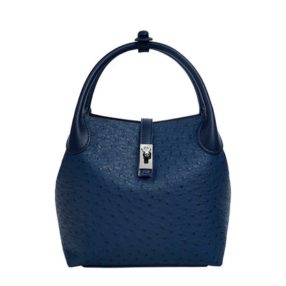 2026 Women's Ostrich-Texture PU Leather Bucket Bag Set – 2PCS Adjustable Strap Crossbody & Shoulder Handbags, Stylish Everyday Purse