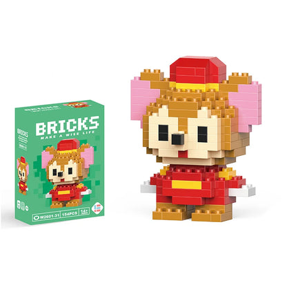 Disney Stitch & LinaBell Building Blocks Set – Cartoon Character Figures, DIY Assembly Bricks & Creative Construction Toy Gift for Kids
