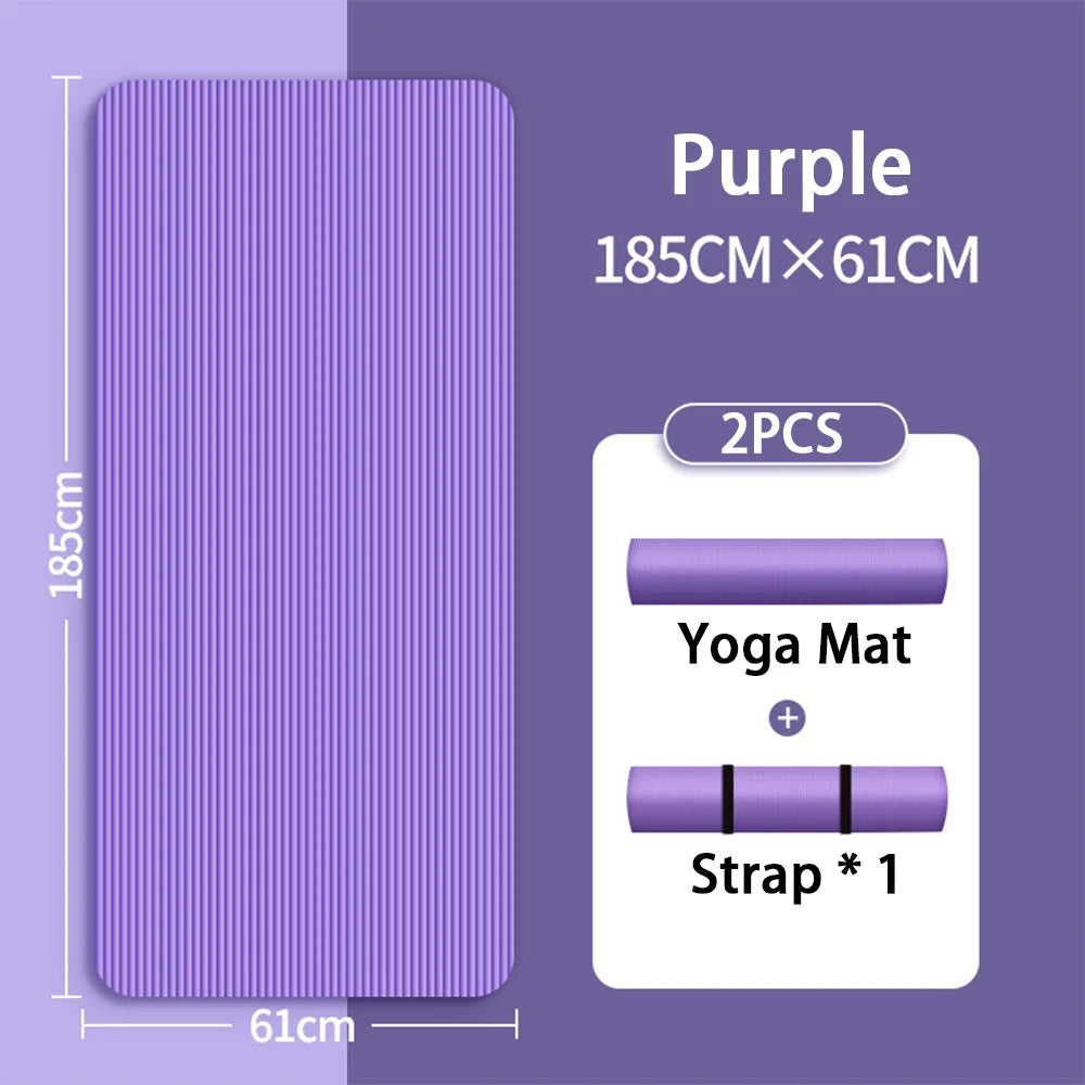 Colchoneta de Yoga NBR de 8MM – Colchoneta de Ejercicio Gruesa Antideslizante para Principiantes, Yoga en Casa, Baile, Entrenamientos de Fitness y Equipos de Entrenamiento de Suelo