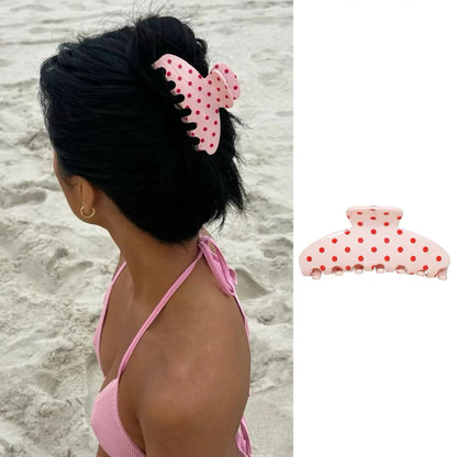Pinza de pelo de acetato Fashion Coffee – Pinza grande de color sólido negro para mujeres y niñas | Accesorios sencillos para el pelo de verano