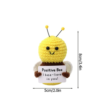 Poupée Pomme de Terre Énergétique Positive au Crochet – Figurine Mignonne en Tricot à Serrer, Artisanat Animalier Kawaii Fait Main au Crochet & Cadeau de Noël