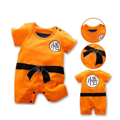 Anime-Inspired Baby Cosplay Romper – Vegeta, Krillin & Roshi Training Outfit for Newborns & Infants, Halloween Cartoon Costume Jumpsuit