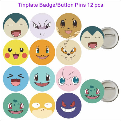 Pokémon Birthday Party Decorations Set – Balloons, Keychains, Napkins, Stickers, Tableware, Plates & Tablecloth Party Supplies & Favors