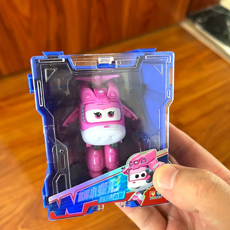 Super Wings Mini Transforming Plane Robot Toy – Anime-Style Deformation Action Figure, Transformable Aircraft Toy for Kids & Christmas Gifts