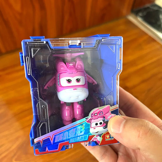 Super Wings Mini Transforming Plane Robot Toy – Anime-Style Deformation Action Figure, Transformable Aircraft Toy for Kids & Christmas Gifts