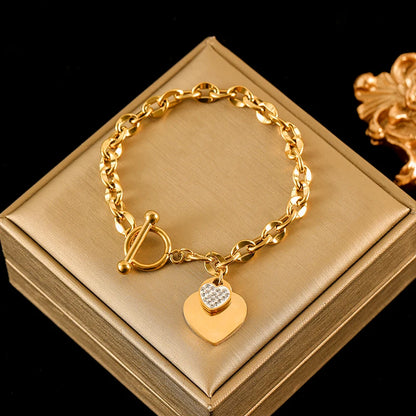 Pulsera de acero inoxidable 316L con dijes de estrellas de mar, luna y estrellas doradas – Cadena de muñeca moderna para mujer, regalo de joyería para fiestas