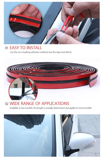 SEAMETAL Joint d'étanchéité en caoutchouc pour automobile – Bande d'étanchéité universelle pour porte de voiture, fenêtre, toit et pare-brise pour la réduction du bruit et la protection anti-collision.