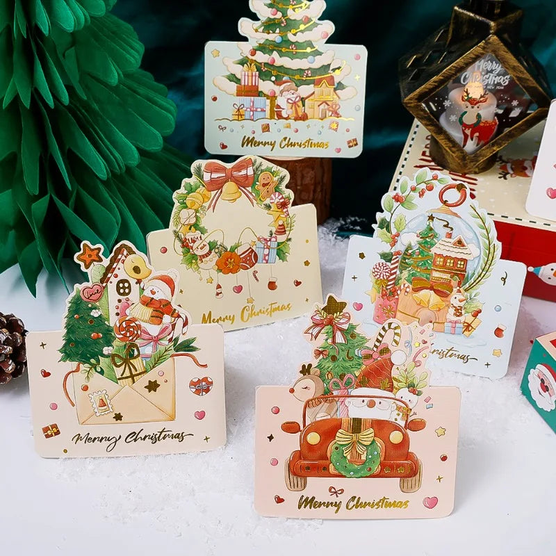 100PCS Foldable Christmas Greeting Cards with Envelopes – Bronzing Xmas Invitation & Gift Cards for Holiday Parties, Home & Decor