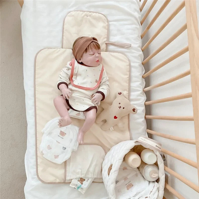 Matelas à Langer Pliable Imperméable – Tapis à Langer de Voyage Portable pour Nouveau-nés avec Design Respirant et Anti-fuites