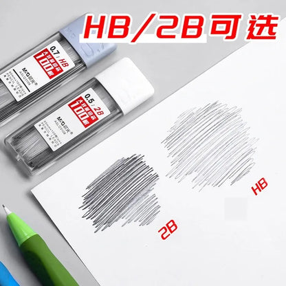 Mines de crayon mécanique 2B/HB – Recharges de graphite de 0,5 mm et 0,7 mm pour l'écriture, le dessin, l'esquisse, les fournitures scolaires et de bureau