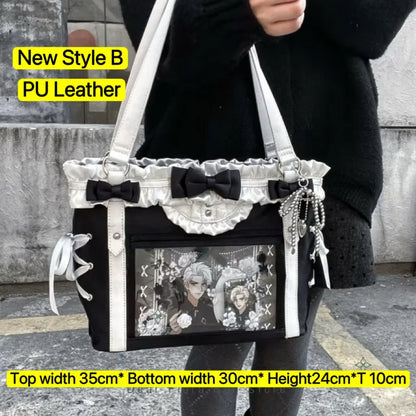 Bolsa Ita Japonesa Y2K para Mujer – Bonito Bolso de Hombro Transparente Lolita, Bolso Cruzado Grande de Exhibición DIY, Cartera de Moda Kawaii para la Escuela, Viajes y Uso Diario