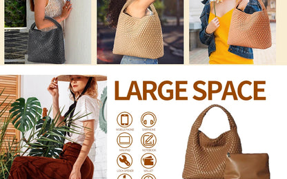 Bolso de mano de mujer de piel suave, grande, para la playa, el hombro, el trabajo, los viajes, las compras y la moda cotidiana