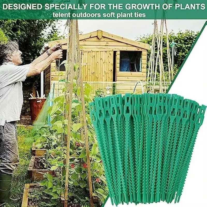 Reusable Garden Cable Ties – Adjustable Nylon Plant Support Straps for Vines, Trees, Shrubs, Gardening Fasteners, Cable Management & Outdoor Organization