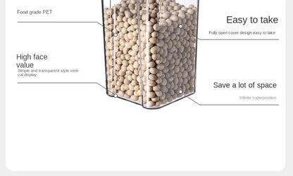 Juego de recipientes herméticos de cocina – Contenedores grandes de plástico para granos con tapas a prueba de humedad para almacenar alimentos y condimentos