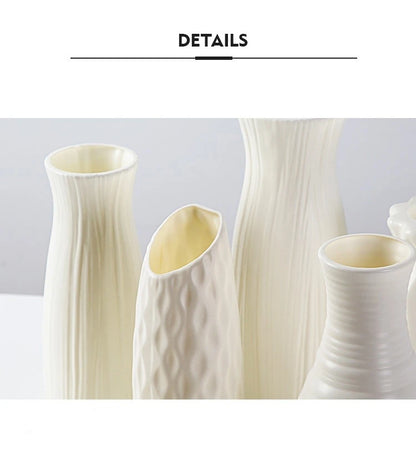 Nordic Modern Plastic Flower Vase – Minimalist Decorative Vase for Fresh Flowers & Home Décor