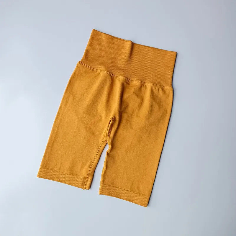 Pantalones cortos de yoga de cintura alta para mujer – Pantalones cortos deportivos fruncidos para realce de glúteos, para correr, gimnasio, fitness y control de abdomen