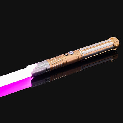 RGB Metal Lightsaber – Dueling Smooth Swing Laser Sword, 16 Color Changing & 16 Sound Effects, FOC Rave Flashing Toy Saber