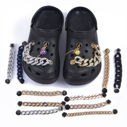 Bling Shoe Chains – Metal Shoe Charms & Sparkling Shoe Decorations for Girls & Women, Fashion Footwear Accessories & Gifts