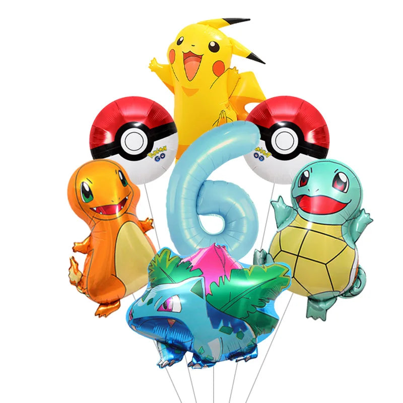 Cartoon Pikachu Shaped Foil Balloons – Aluminum Film Balloons for Indoor & Outdoor Party Decorations