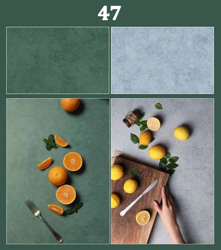 Double-Sided Wood Grain & Marble Photography Backdrop Board 57 × 87 cm – Waterproof Photo Background for Product Photography