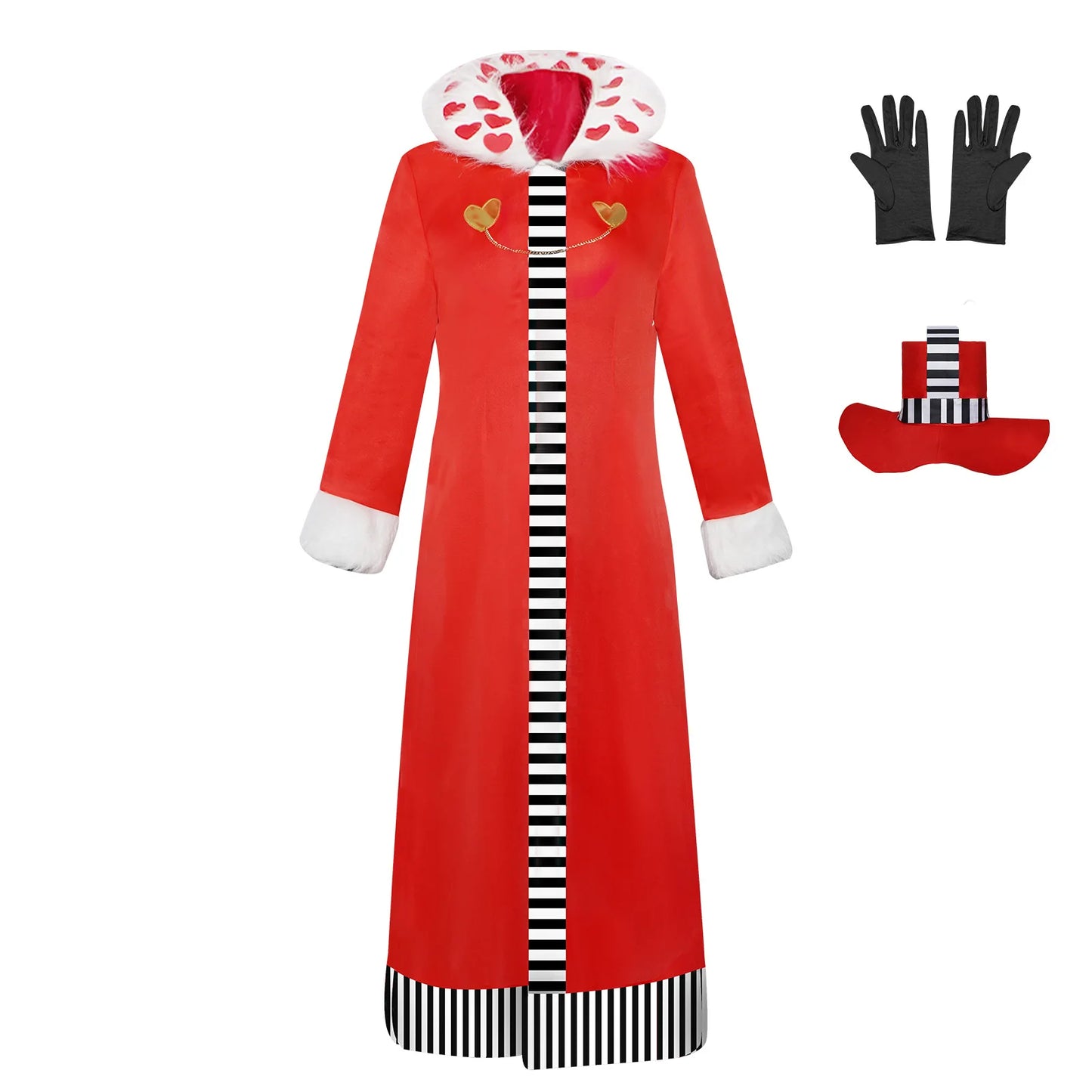 Hazbin Hotel Inspired Cosplay Costume – Valentino Roleplay Long Red Coat Uniform Suit for Men & Women Halloween, Christmas & Party Wear