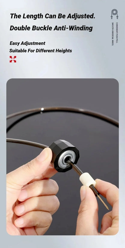 Comba de acero ajustable – Cuerda para saltar sin enredos para fitness, entrenamiento cardiovascular, entrenamientos en casa y equipo deportivo