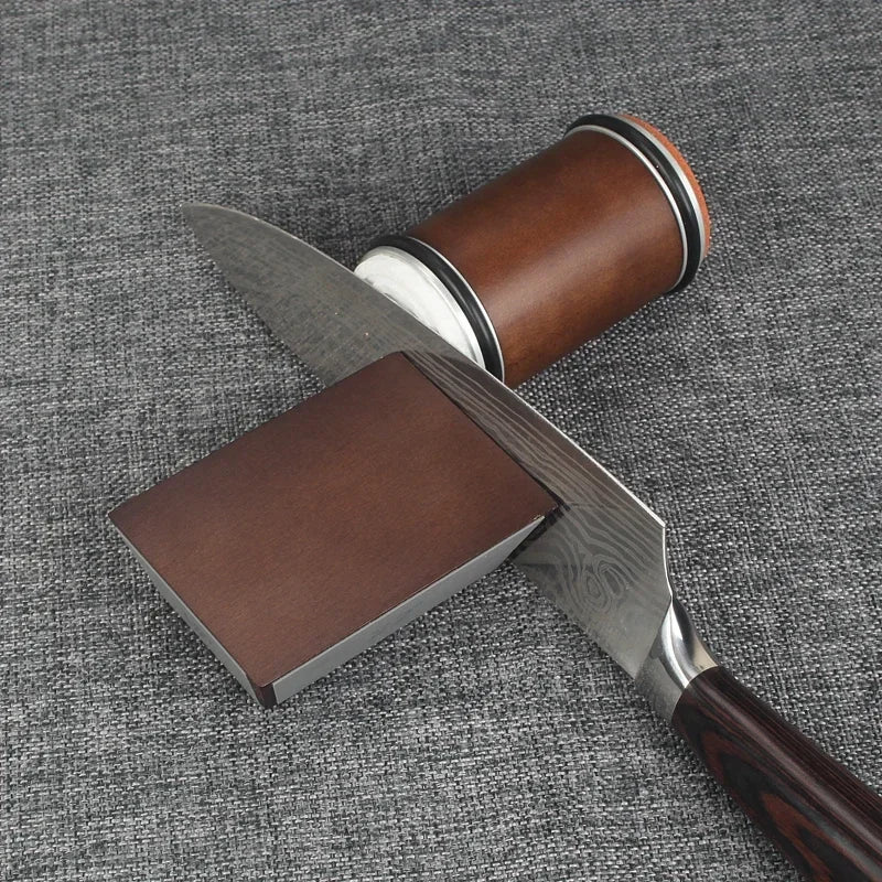 Affûteur de couteaux professionnel à rouleau – Affûteur à poignée magnétique en bois avec guide d'angle 15°, 18°, 20° et 22°