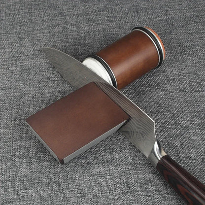 Affûteur de couteaux professionnel à rouleau – Affûteur à poignée magnétique en bois avec guide d'angle 15°, 18°, 20° et 22°