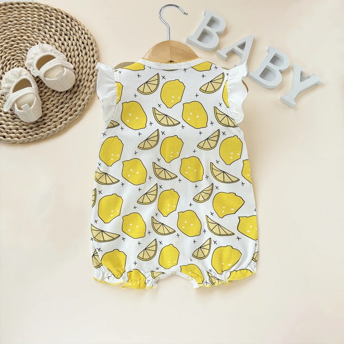 Pelele de verano para bebé recién nacido – Body de manga corta de algodón suave con estampado de dibujos animados para bebés y niñas (3-18 meses)