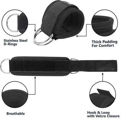 Juego de bandas de resistencia con tobilleras – Bandas elásticas de fitness con accesorios de tobillo para gimnasio, yoga, entrenamiento de fuerza y ejercicio en casa